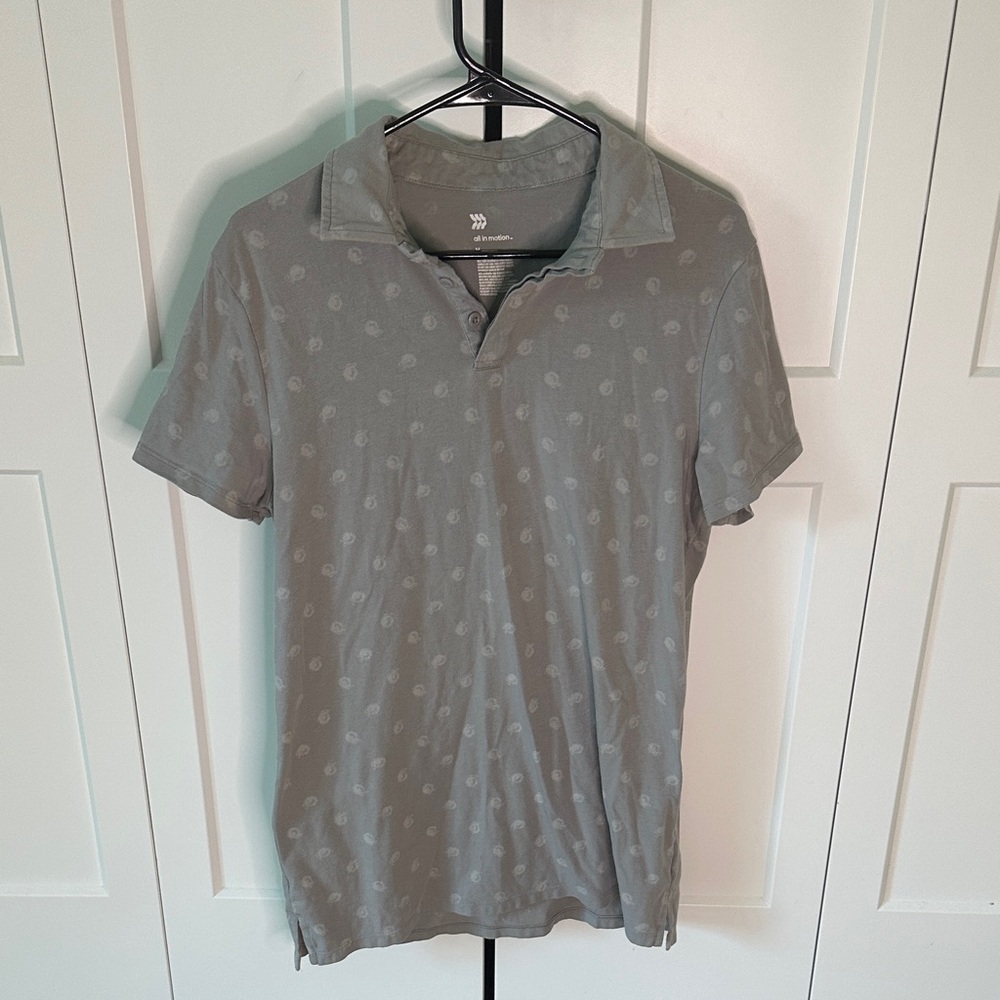 All in Motion Gray Patterned Polo Shirt